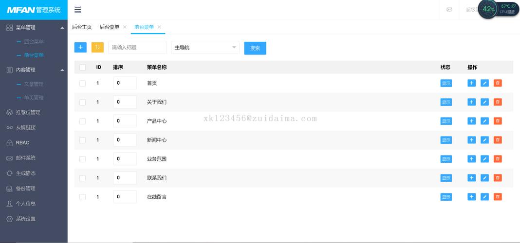 mfan通用企業(yè)網(wǎng)站后臺(tái)管理系統(tǒng)模板